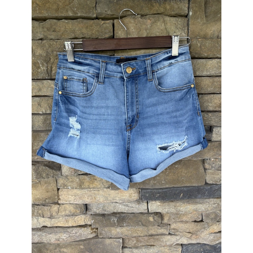 Kendall & Kylie Women's Jean Shorts Size 5 / 27  The Icon Short Distressed Denim
